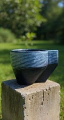 Geometrik Kulplu Seramik Bardak