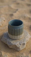 Mavi-Bej Dokulu Seramik Bardak