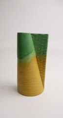 Geometrik Formlu Yeşil Seramik Vazo