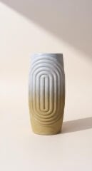 Dalga Halkalı Seramik Vazo