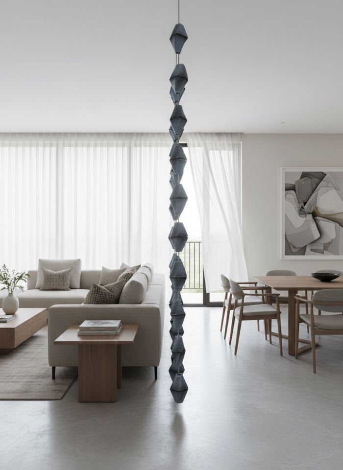 Mavi Tonlarda Asimetrik Modüler Tasarım