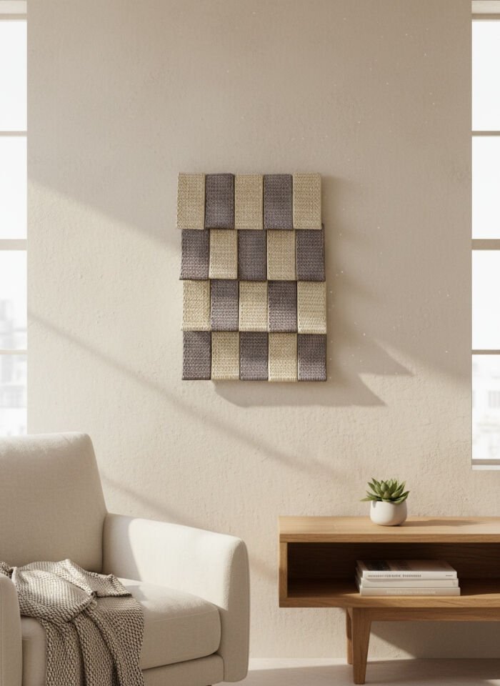 Dokulu Yüzeyli Minimal Kompozisyona Sahip Duvar Karosu