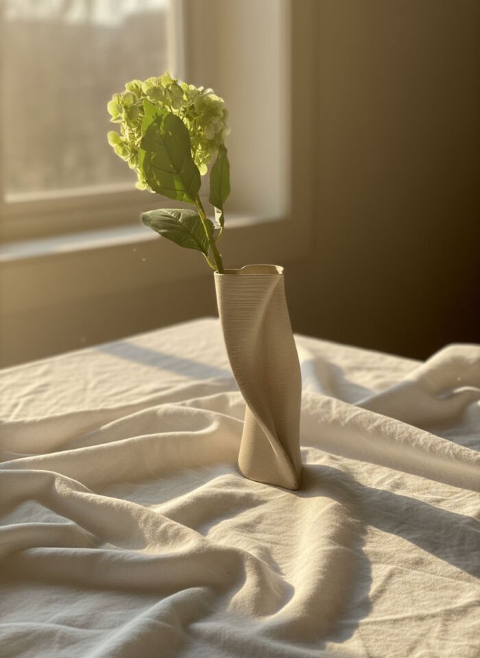 Spiral Formda İki Renk Geçişli Tasarım