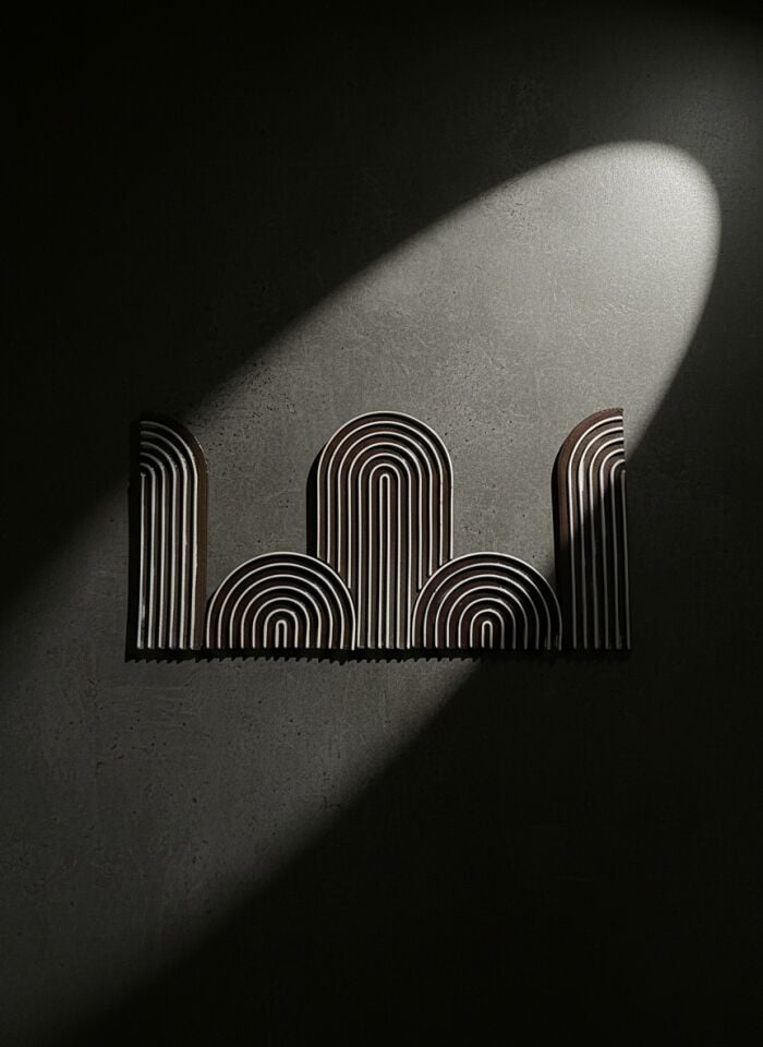 Geometrik Hatlı Tablo – 3D Seramik Yazıcı ile Üretilmiş