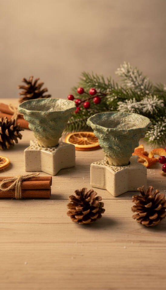 Çam Ağacı Formlu 3D Baskı Seramik Bardak